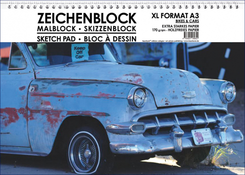 BIKES & CARS - ZEICHENBLOCK-SKIZZENBLOCK-MALBLOCK-SKETCH PAD-BLOC À DESSIN