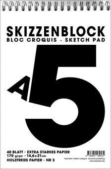 A5-SKIZZENBLOCK-NR. 03-40 BLÄTTER-SKETCH PAD-BLOC CROQUIS