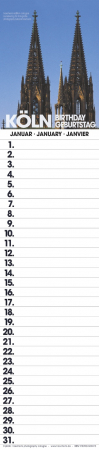 KÖLN - COLOGNE GEBURTSTAGSPLANER